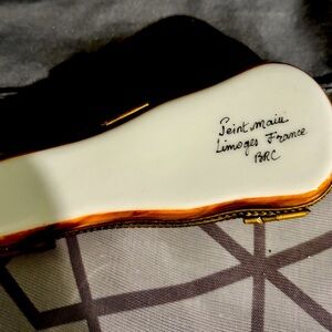 Limoges France Violin Trinket Box